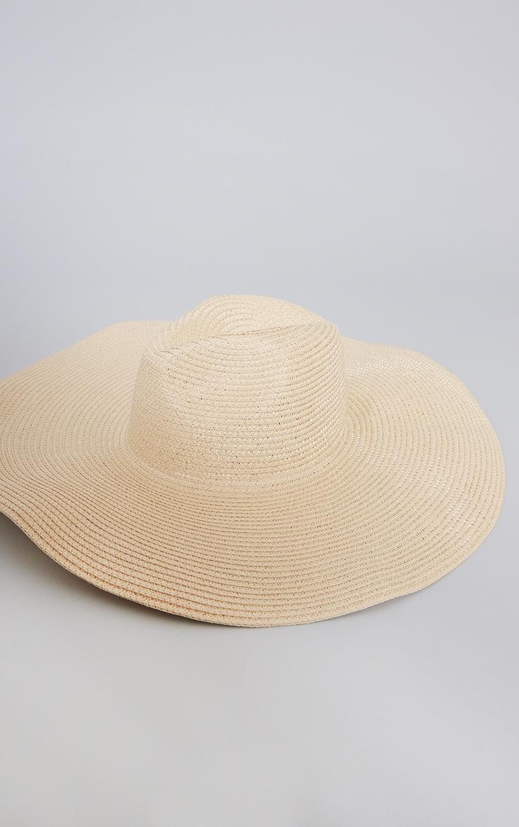 Beige Oversized Woven Fedora Product Image