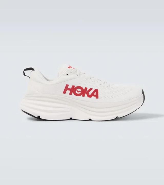 HOKA Bondi 8 Running Shoes In White Product Image