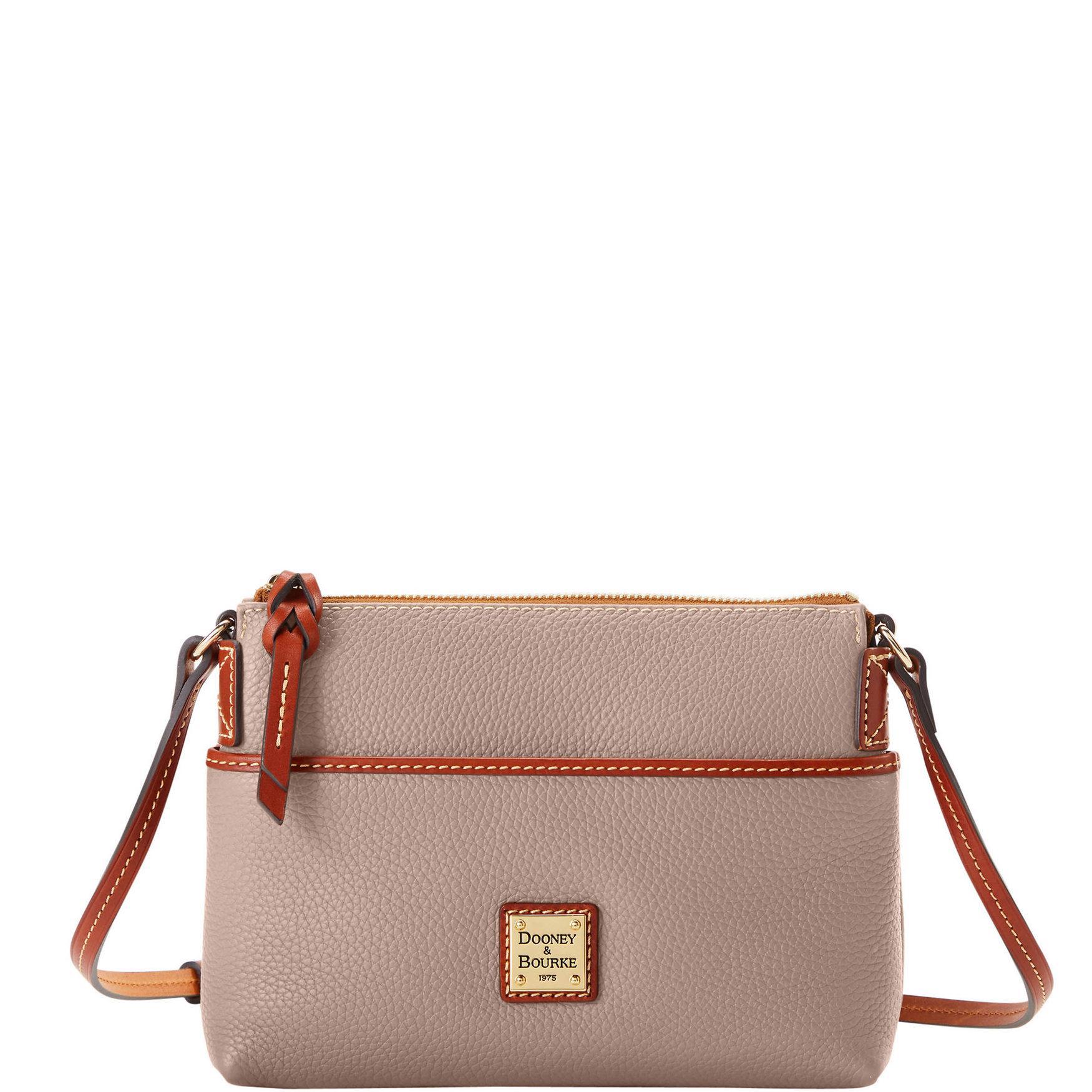 Dooney & Bourke Womens Pebble Grain Katie Crossbody Leather Shoulder Bag in Taupe Product Image