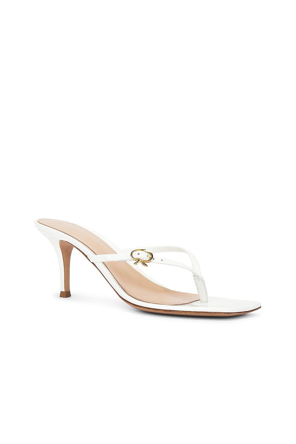 Gianvito Rossi Vernice Sandal in White Product Image