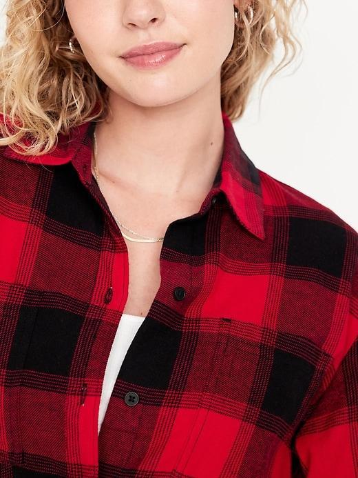 Flannel Boyfriend Button-Down Shirt Product Image