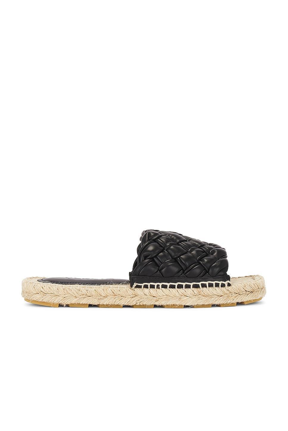 Bottega Veneta Jack Mule Espadrille Leather Sandal in Black Product Image