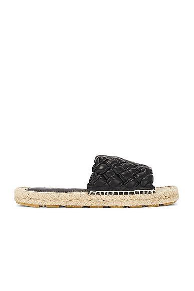 Bottega Veneta Jack Mule Espadrille Leather Sandal in Black Product Image