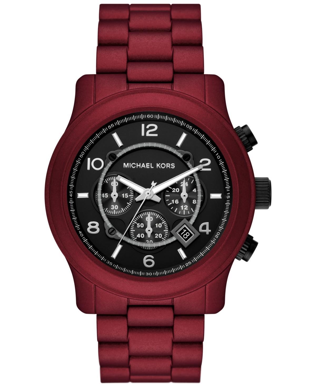 Michael Kors Mens Runway Chronograph Black Stainless Steel Bracelet Watch Product Image