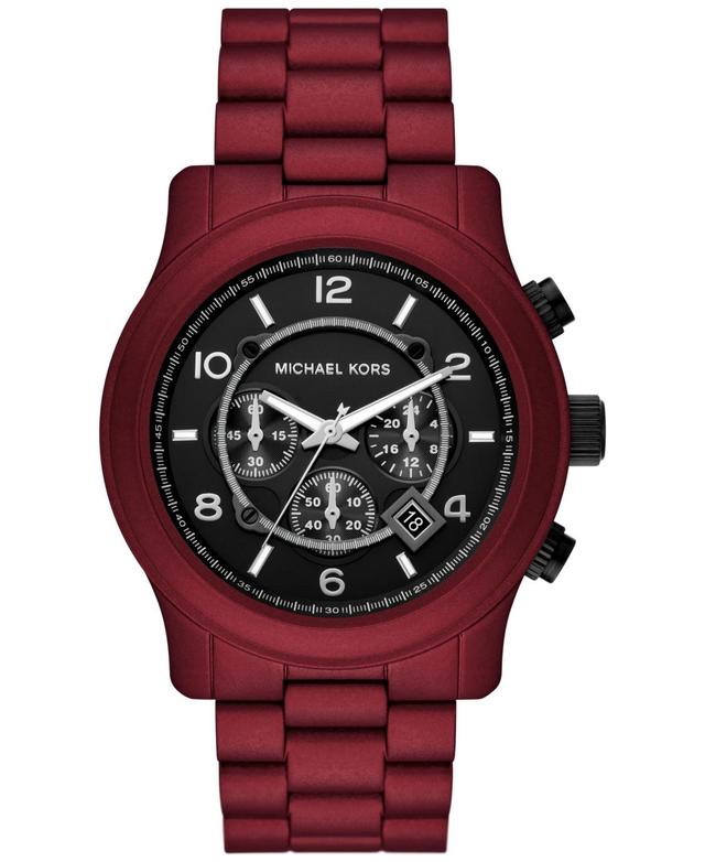 Michael Kors Mens Runway Chronograph Black Stainless Steel Bracelet Watch Product Image