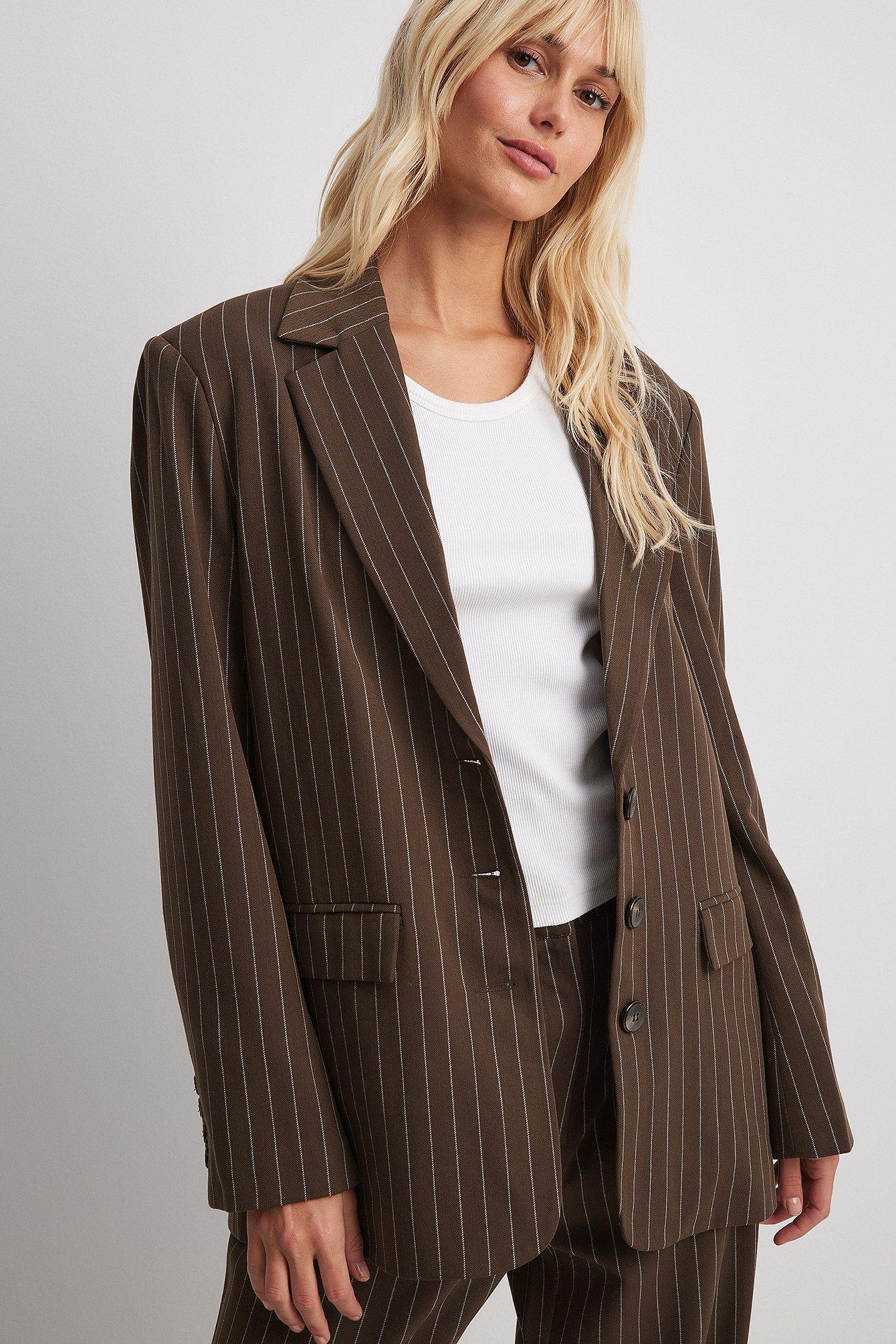 Striped Oversized Blazer Product Image