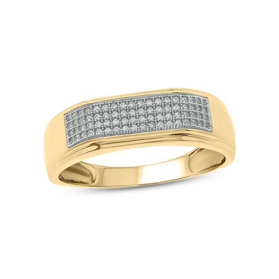 Men's 1/3 CT. T.w. Diamond Squared Wedding Band in 10K Gold Product Image