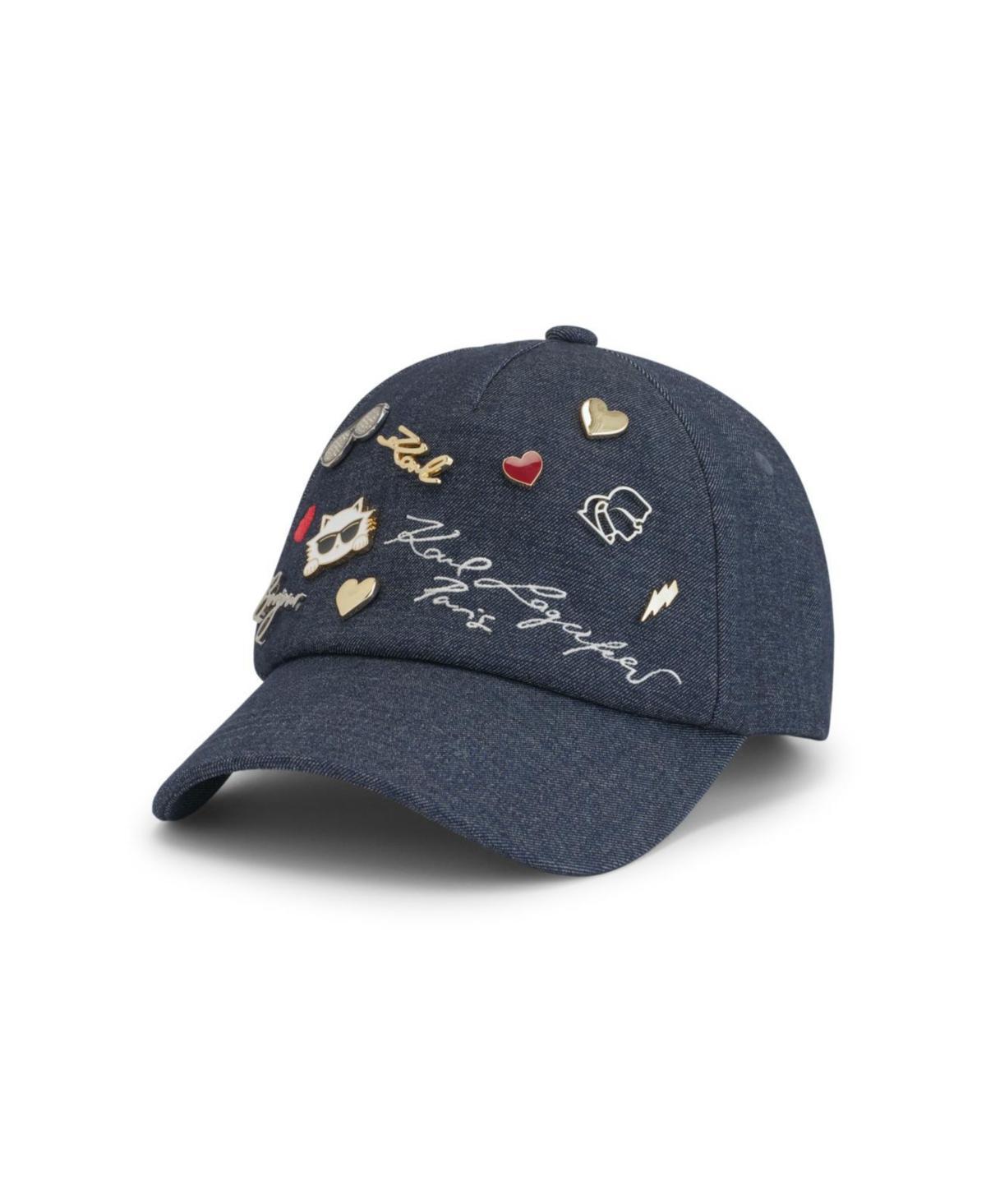 Karl Lagerfeld Paris Womens Charm Denim Baseball Hat Product Image