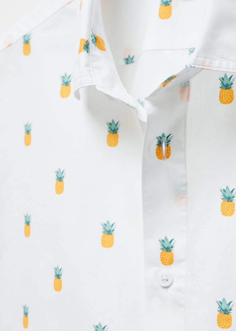 MANGO MAN - 100% cotton shirt with pineapple print whiteMen Product Image