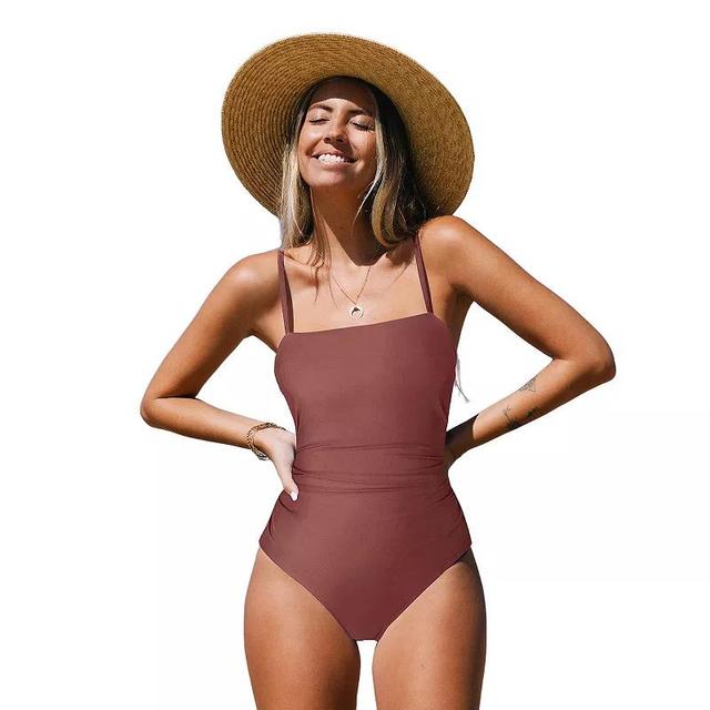 Womens Sandy Daze Shirred One Piece Swimsuit Product Image