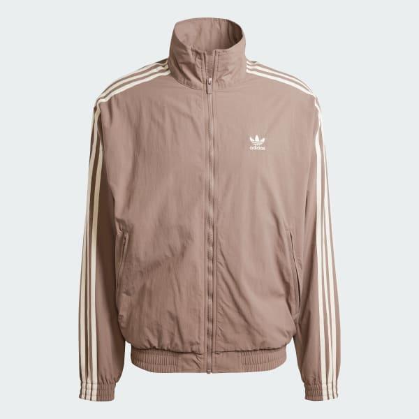 adidas Adicolor Woven Firebird Track Top Trace Brown XS Mens Product Image