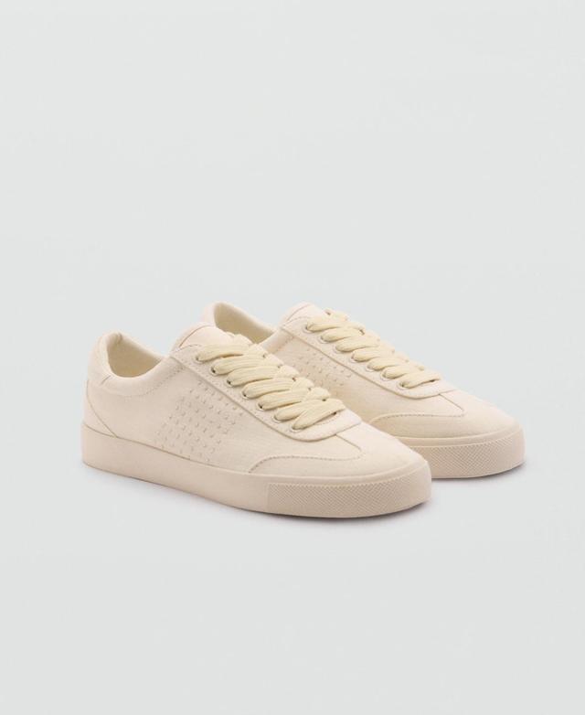 Mango Womens Canvas Laced Sneakers Product Image