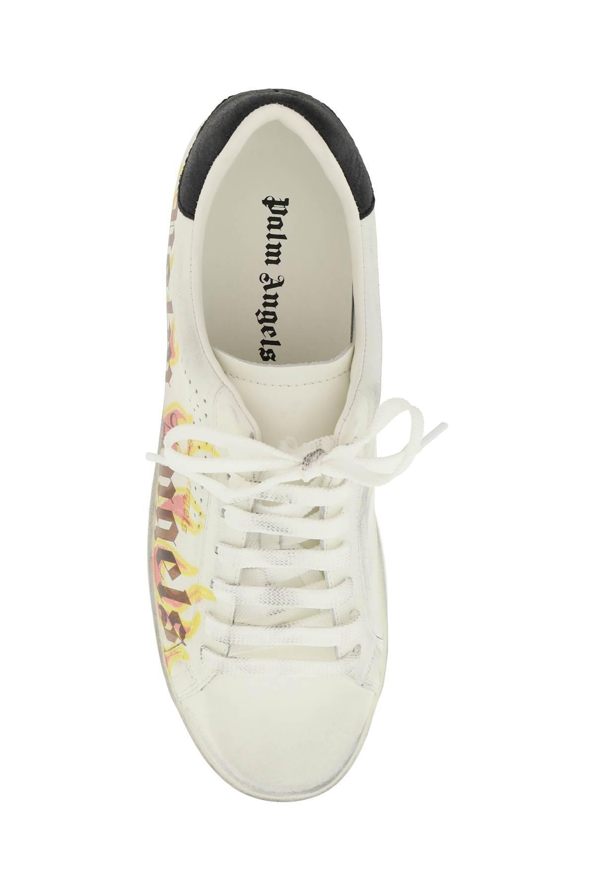 PALM ANGELS Palm One Sprayprint Sneakers In White Yellow Product Image