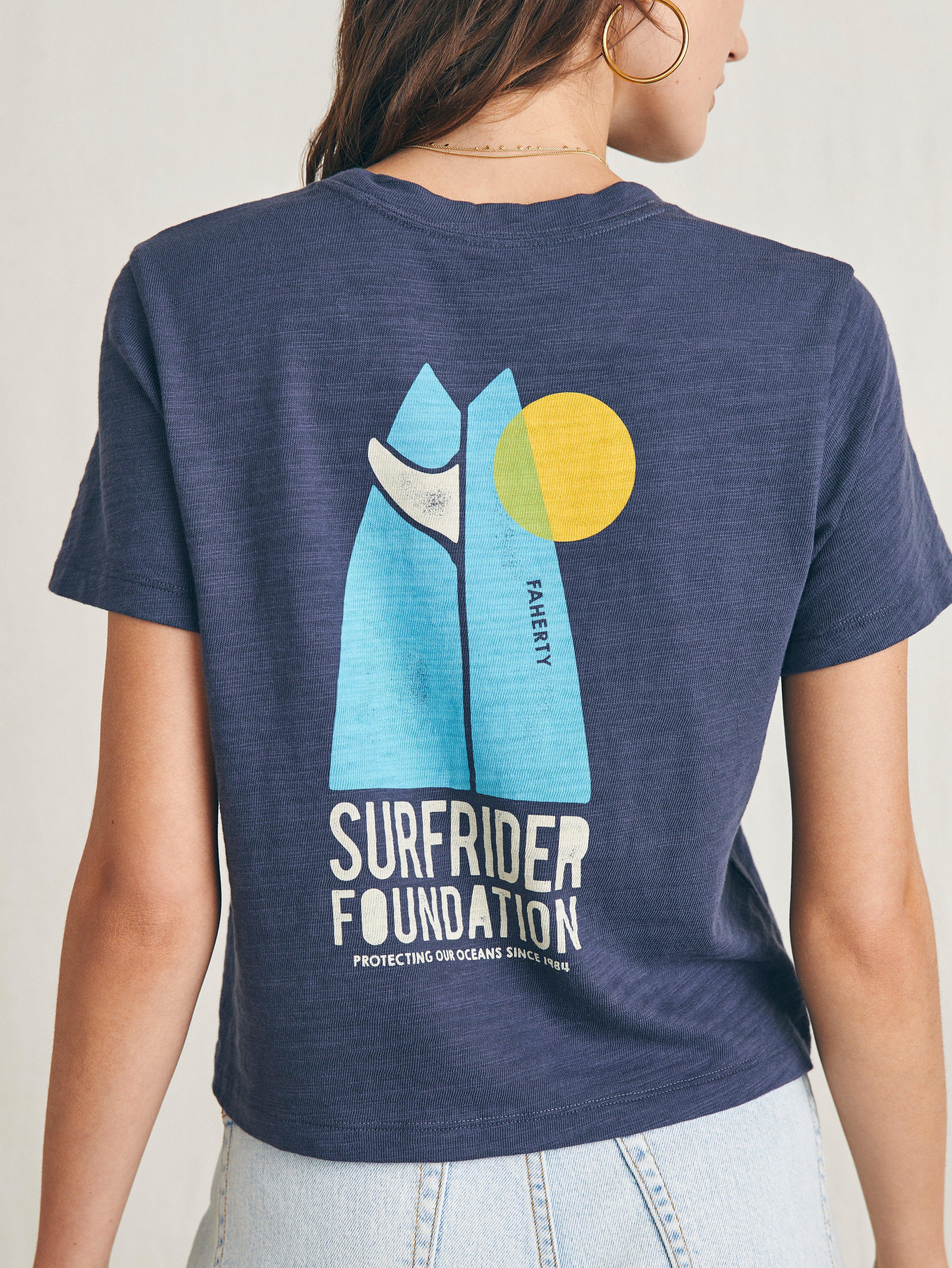 Surfrider Sunwashed Cropped Tee - Dune Navy Female Product Image