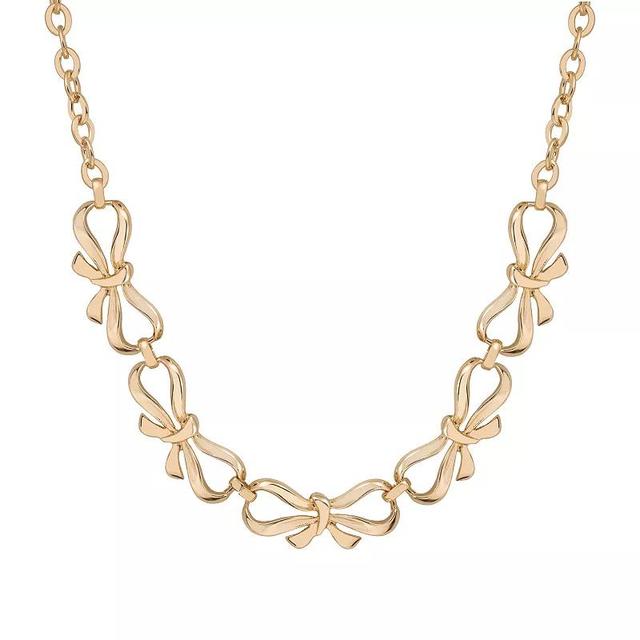 Emberly Gold Tone Bow Tie Statement Necklace, Womens, None Product Image