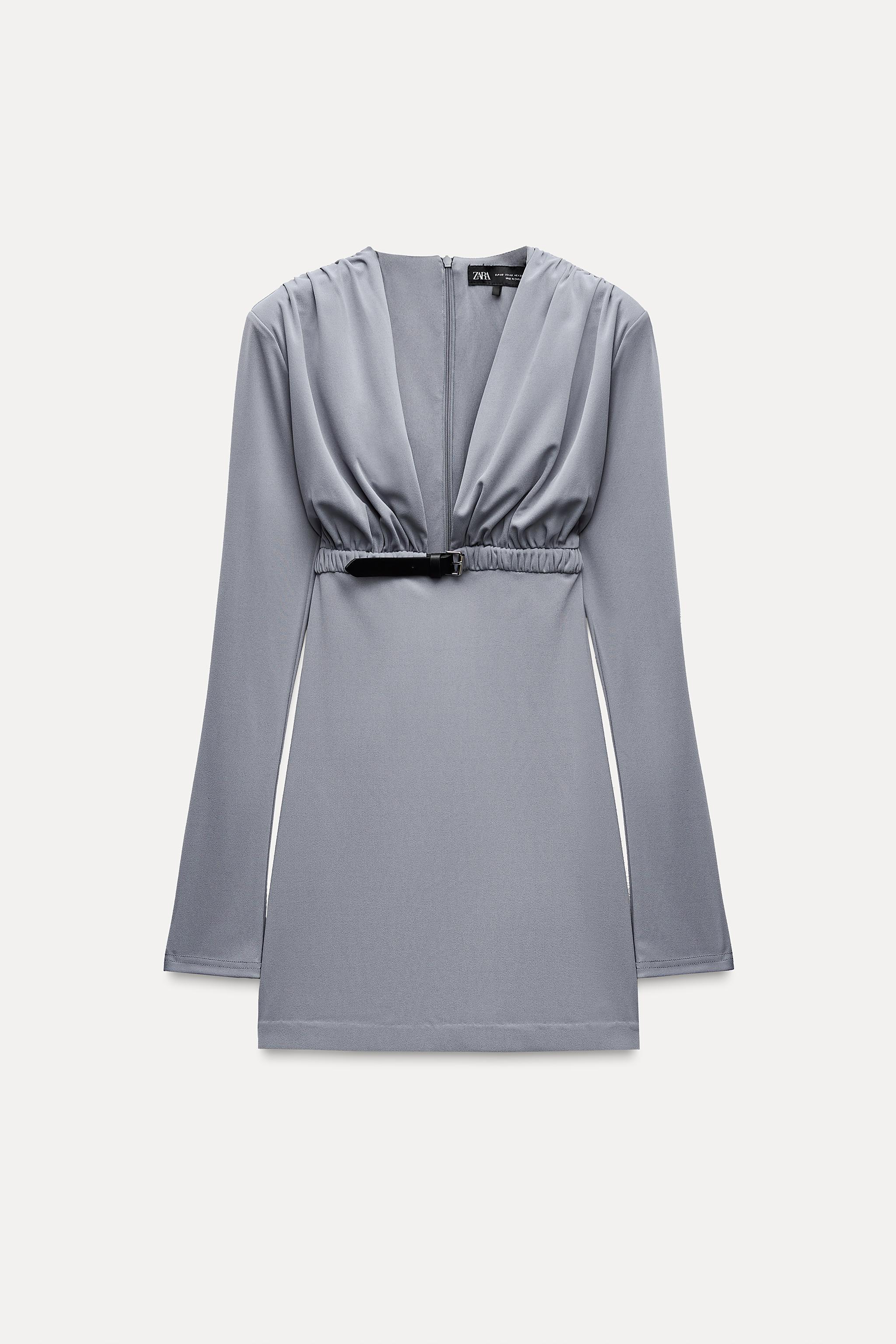 BELTED DRAPED DRESS Product Image