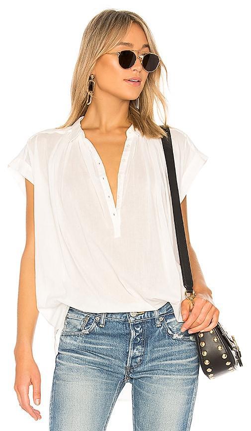 NILI LOTAN Normandy Blouse in White. Product Image