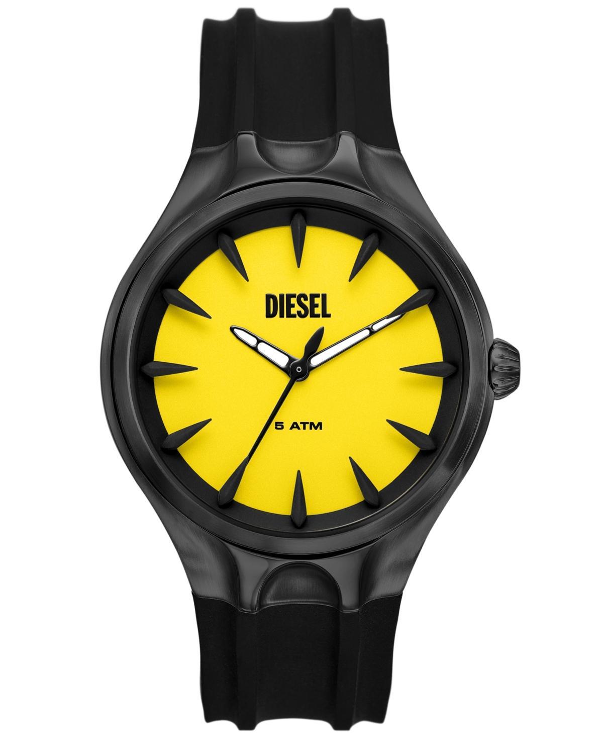 Diesel Mens Streamline Three Hand Black Silicone Watch 44mm Product Image