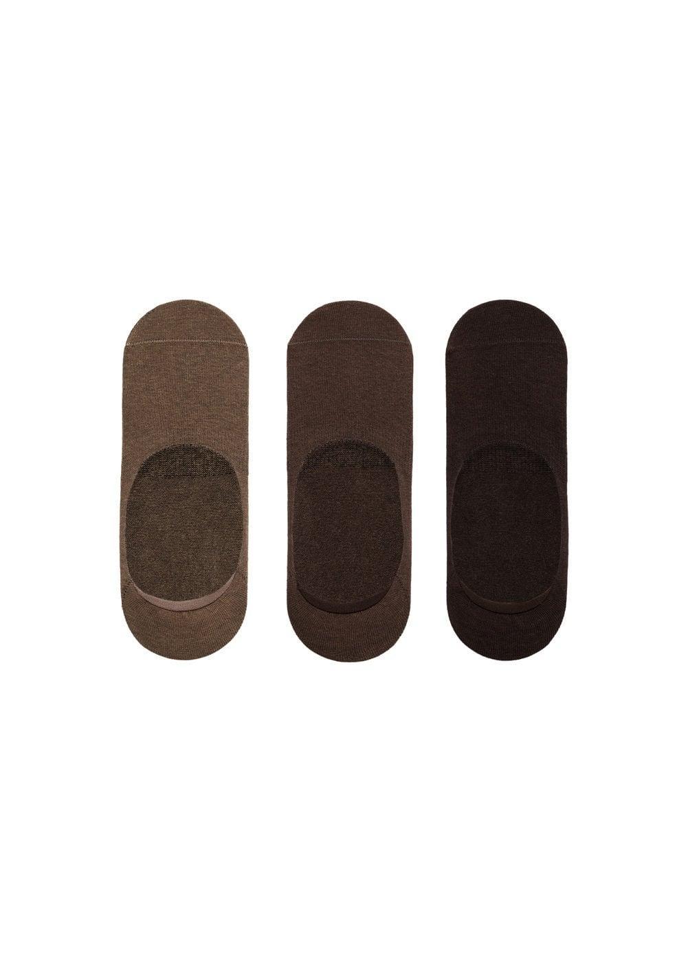 MANGO MAN - Pack of 3 cotton socks brownMen Product Image