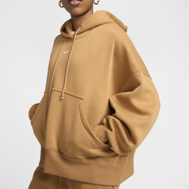 Nike Womens Nike PHNX Fleece OS Pullover Hoodie - Womens Flax/Sail Product Image