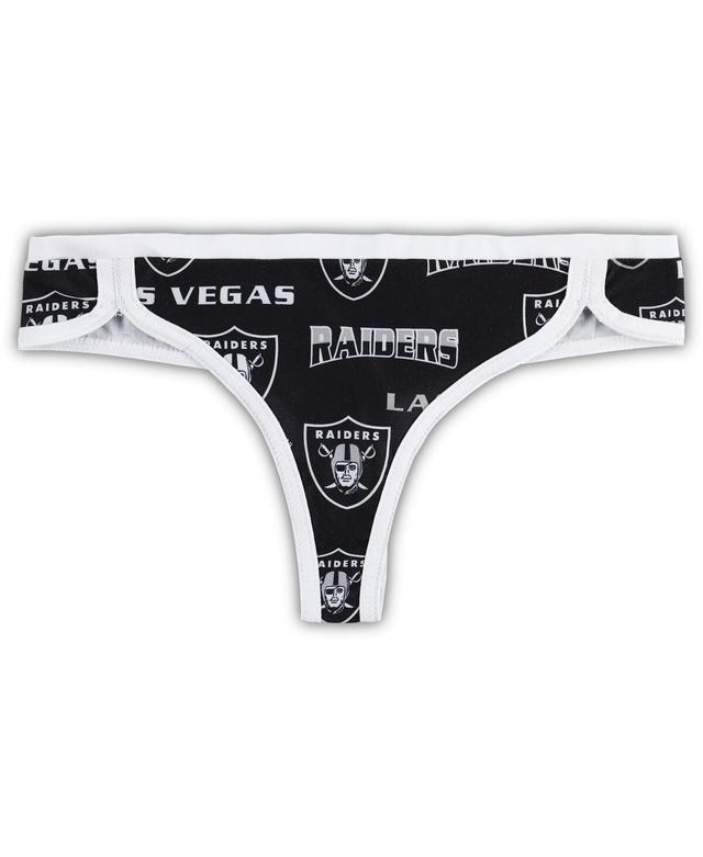 Womens Concepts Sport Black/White Las Vegas Raiders Breakthrough Knit Thong Product Image