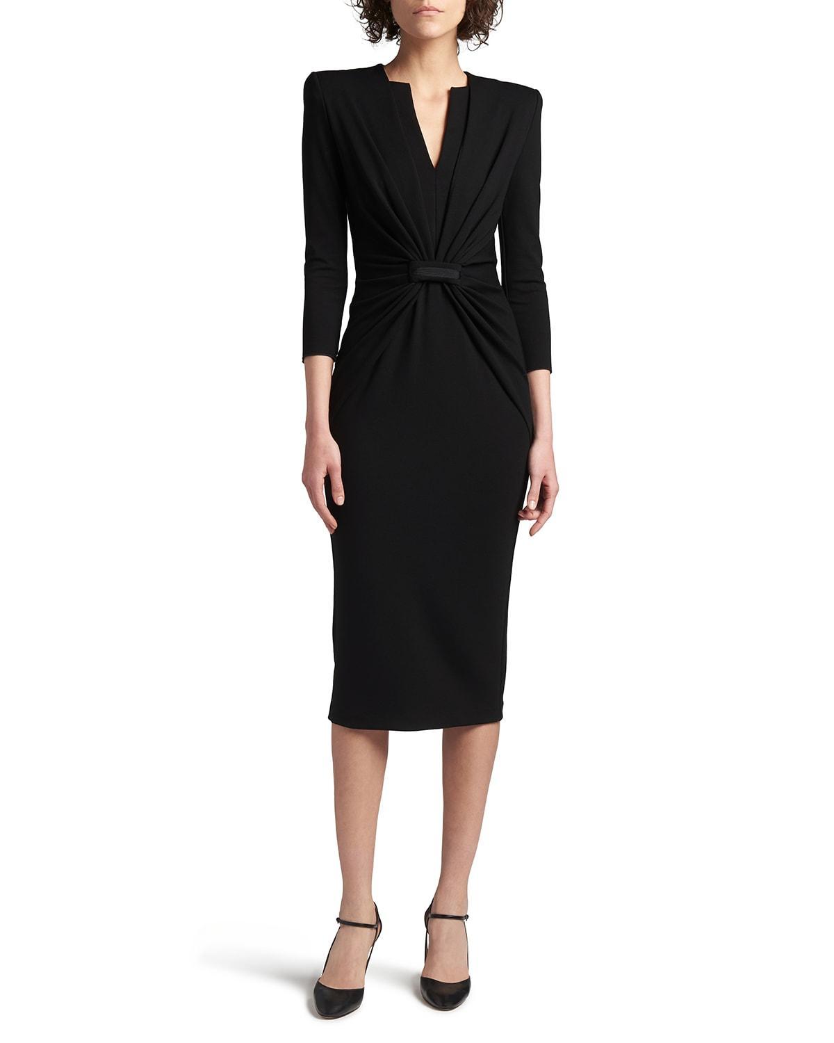 Womens Gathered Jersey Sheath Dress Product Image