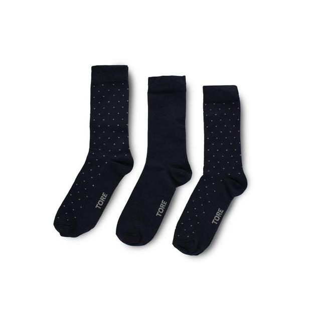 TORE Totally Recycled Mens Dot Crew Socks 3pk - Navy Blue 7-12 Product Image