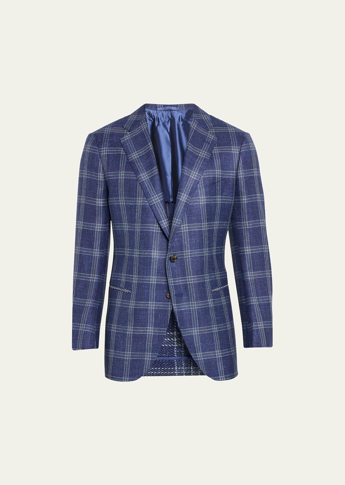 Mens Plaid Wool-Blend Sport Coat Product Image