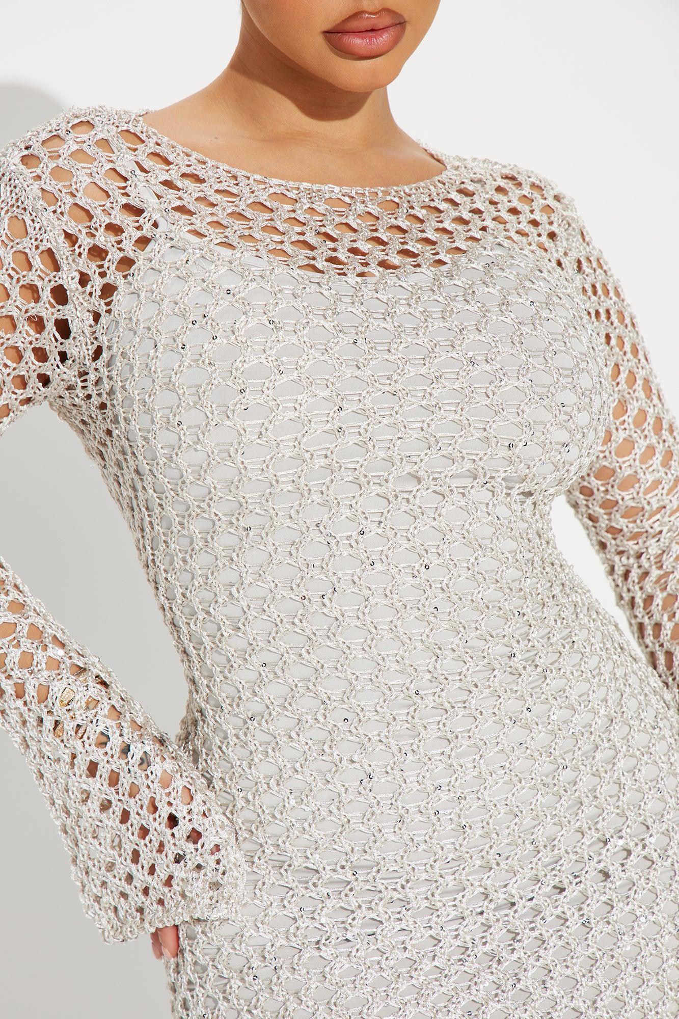 Alexandra Crochet Mini Dress - Cream Product Image