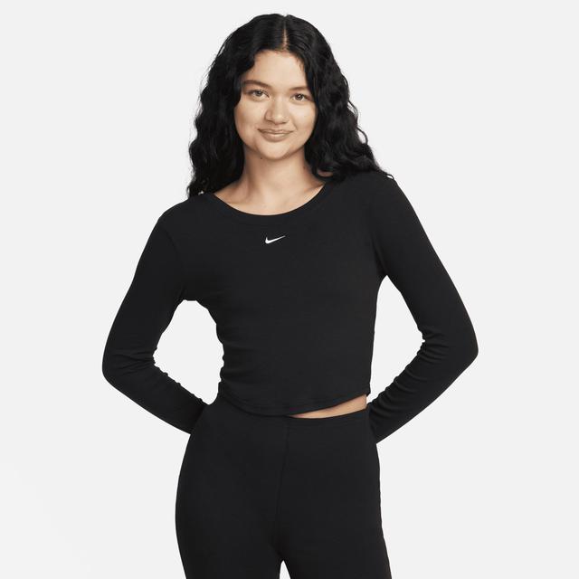 Women's Nike Sportswear Chill Knit Tight Scoop-Back Long-Sleeve Mini-Rib Top Product Image