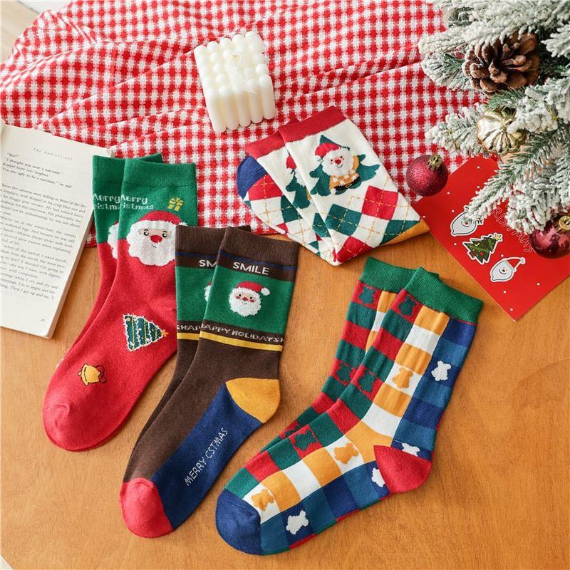 Christmas Cartoon Print Socks Product Image