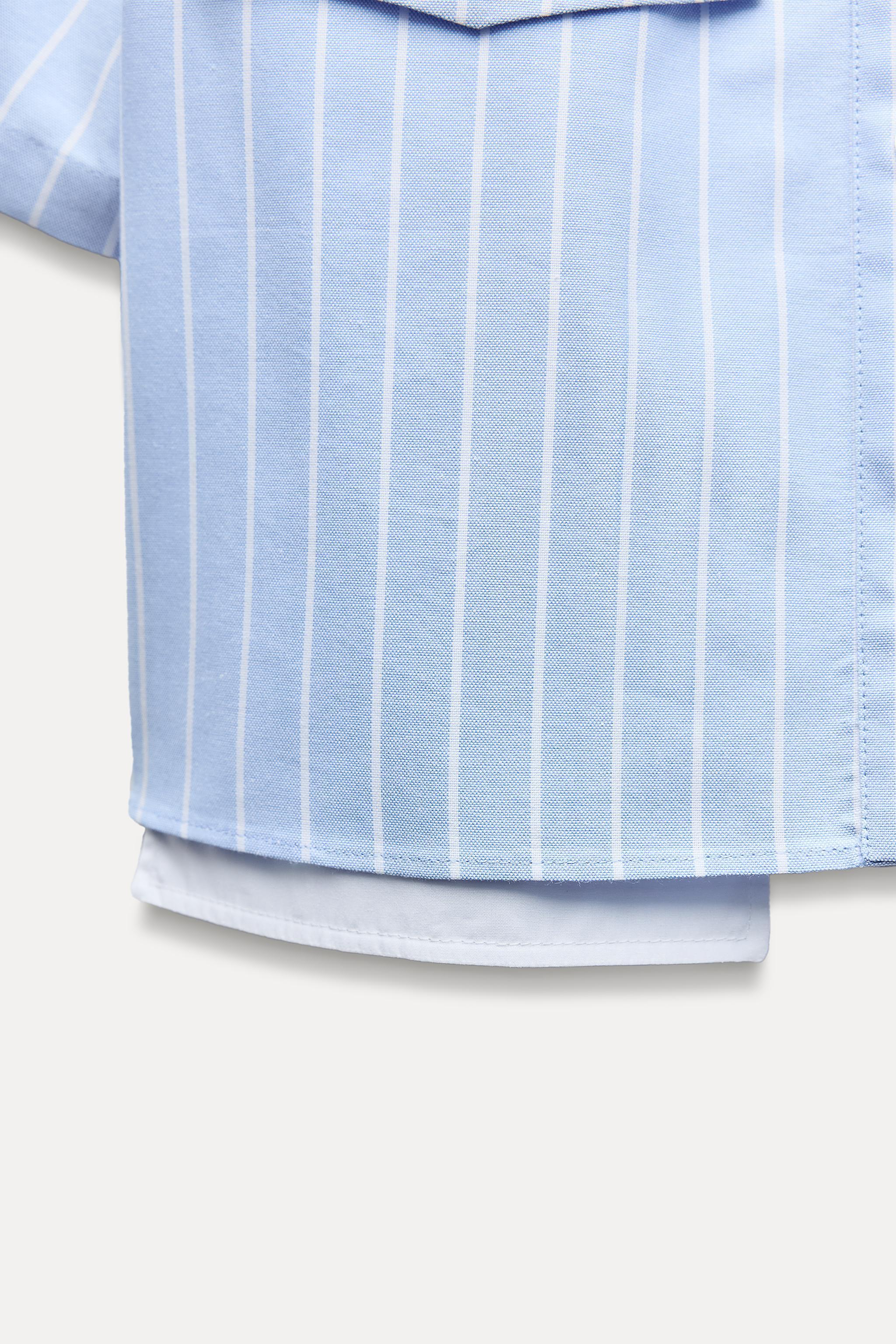 SHORT STRIPED OXFORD SHIRT Product Image