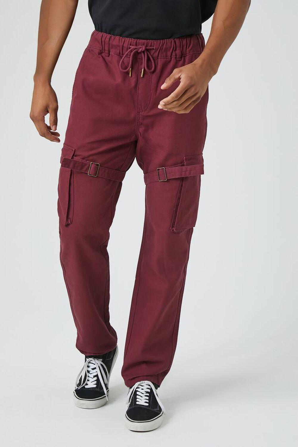 Twill Drawstring Utility Strap Pants | Forever 21 Product Image