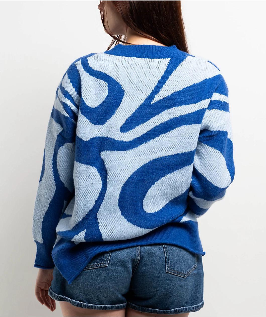 24COLOURS Swirl Blue Sweater Product Image