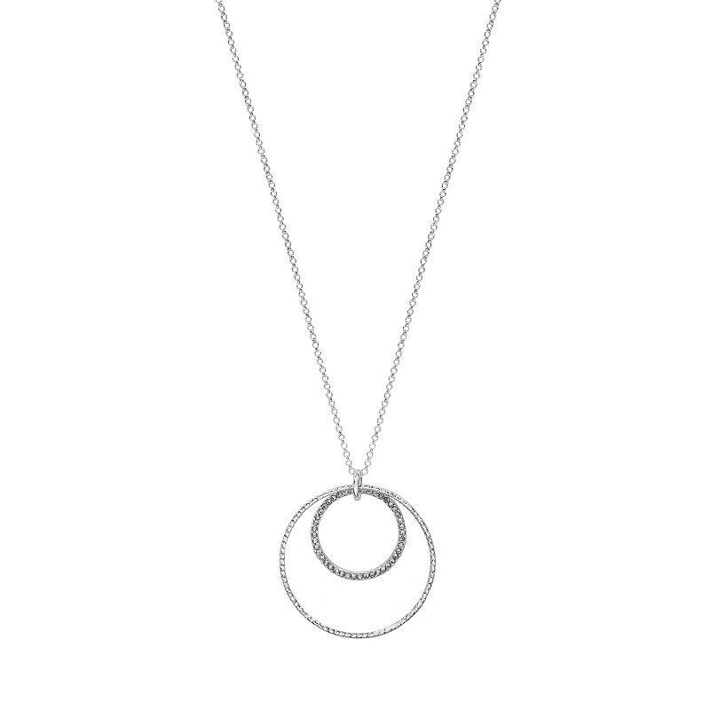 LC Lauren Conrad Open Circle Layered Pendant Necklace, Womens, Clear Product Image