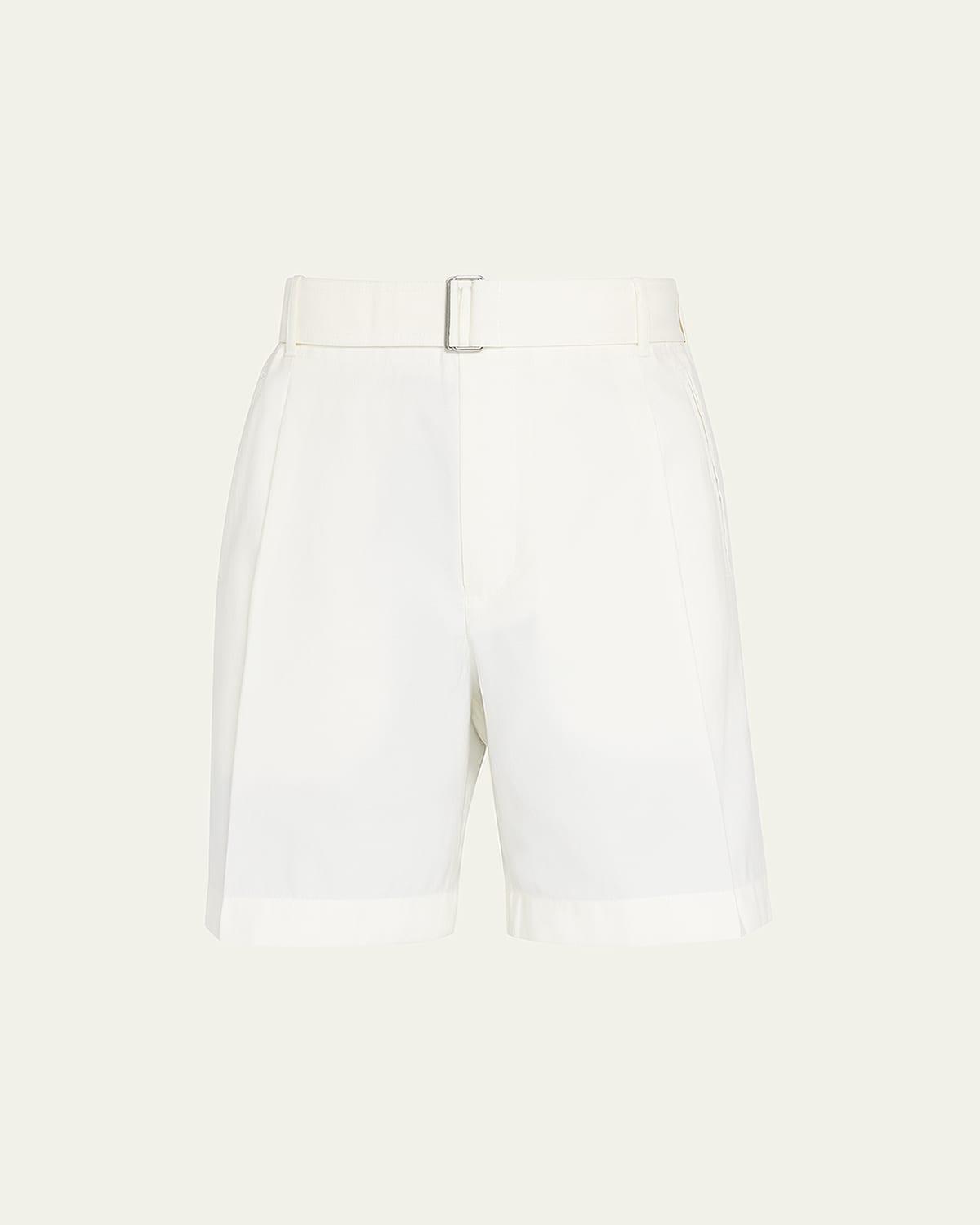 Mens Pleated Self-Belt Tailored Shorts Product Image