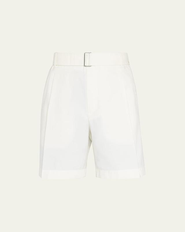 Mens Pleated Self-Belt Tailored Shorts Product Image