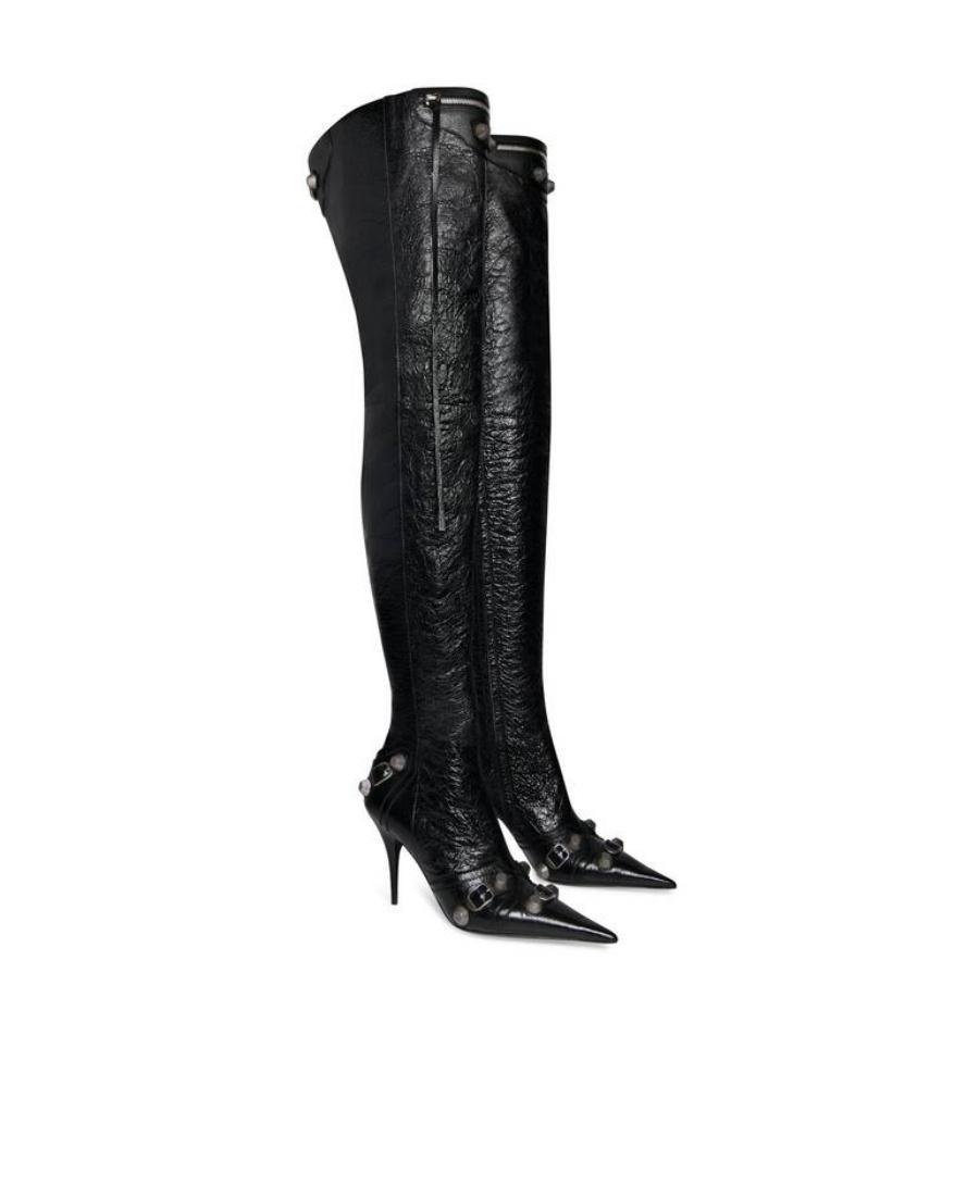 BALENCIAGA Cagole 90mm Over-the-knee Boots In Black Product Image