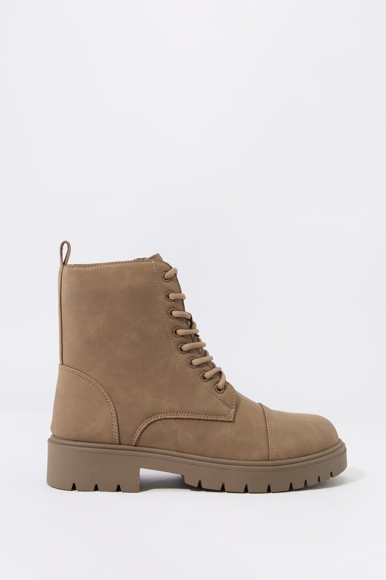 Faux Suede Lace Up Boot Female Product Image