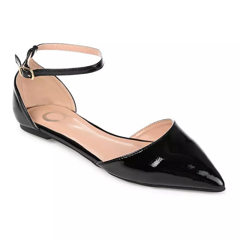 Journee Collection Reba Womens DOrsay Flats Patent Brown Product Image