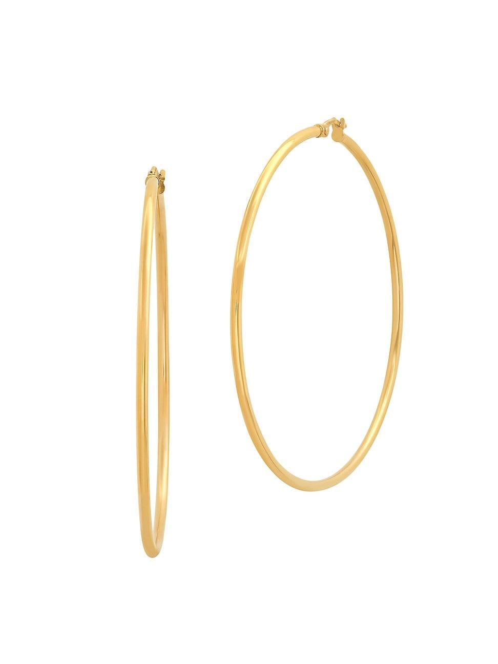 Womens 14K Yellow Gold 2 Hoop Earrings Product Image