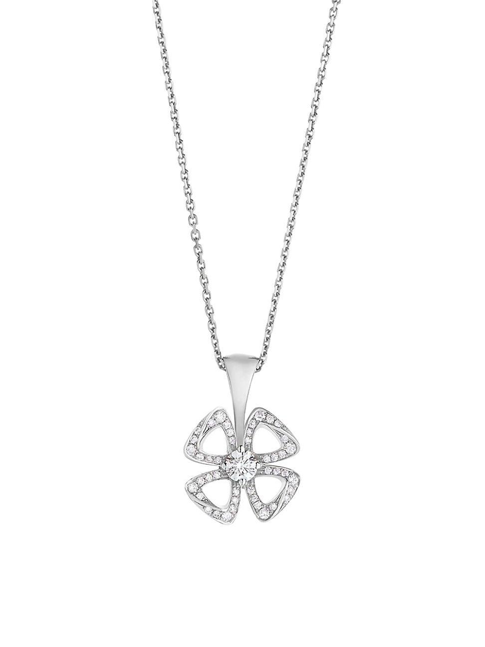 Womens Fiorever 18K White Gold & 0.16 TCW Diamond Pendant Necklace Product Image