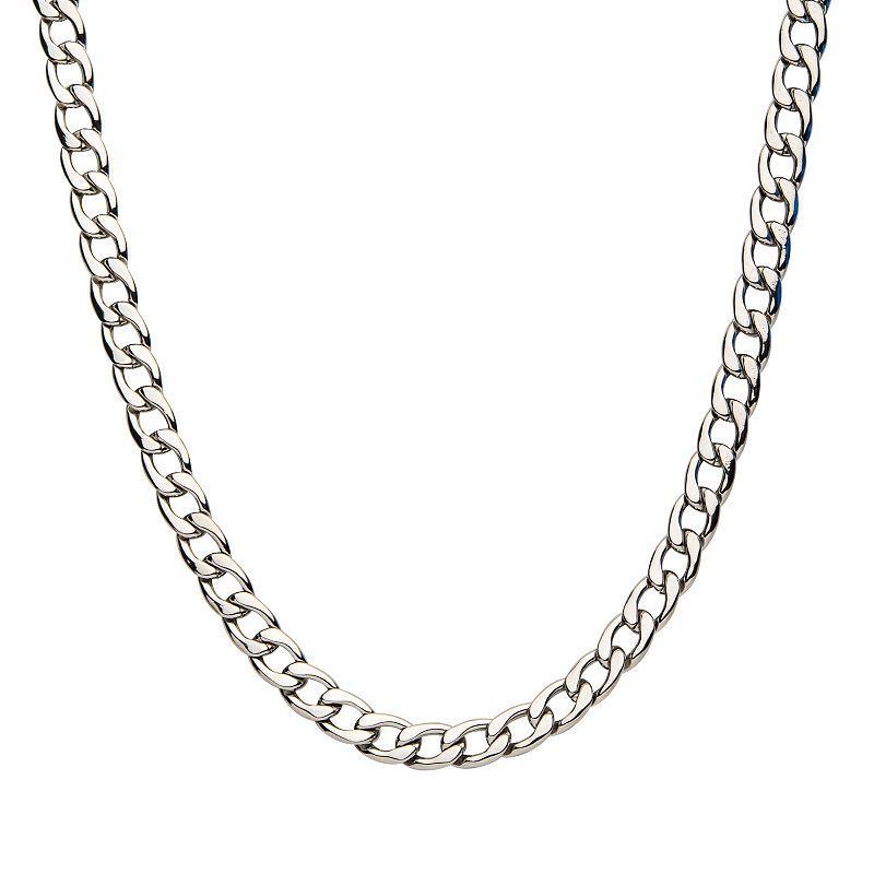 Mens Stainless Steel 4.8 mm Round Curb Chain Necklace Silver Tone Product Image