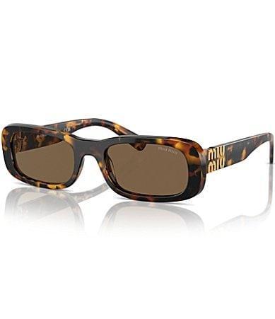 Miu Miu Womens MU 08ZS53-X 53mm Havana Rectangle Sunglasses - Honey Havana/Dark Brown Product Image