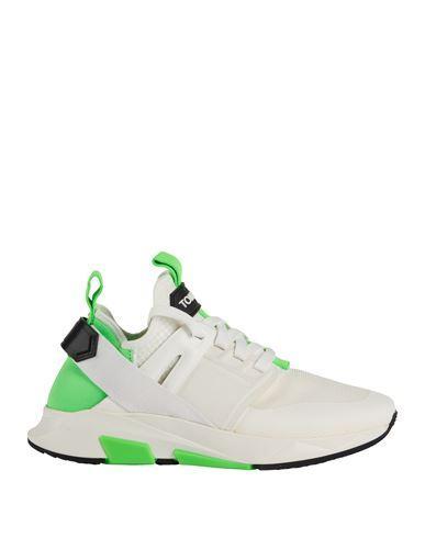 TOM FORD Man Sneakers White Size 8 Polyamide, Polyester, Viscose, Calfskin, Cotton Product Image