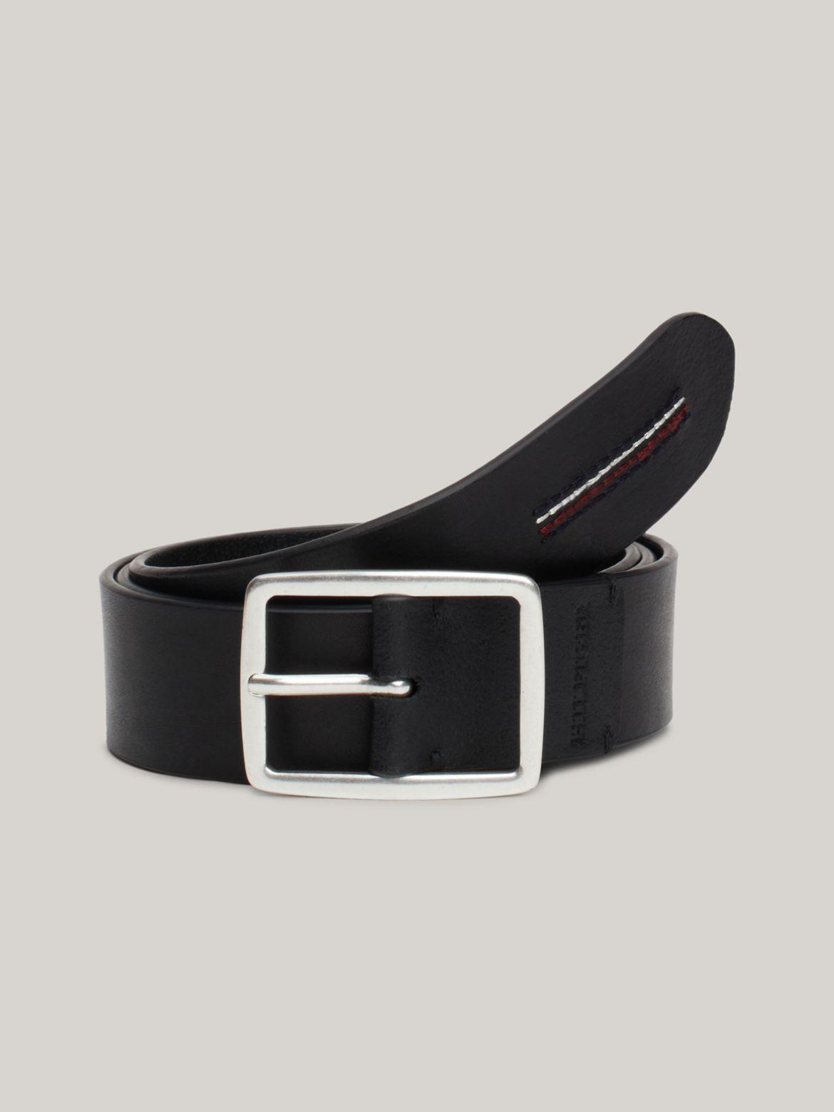 Tommy Hilfiger Men's Stripe Stitch Leather Belt Product Image