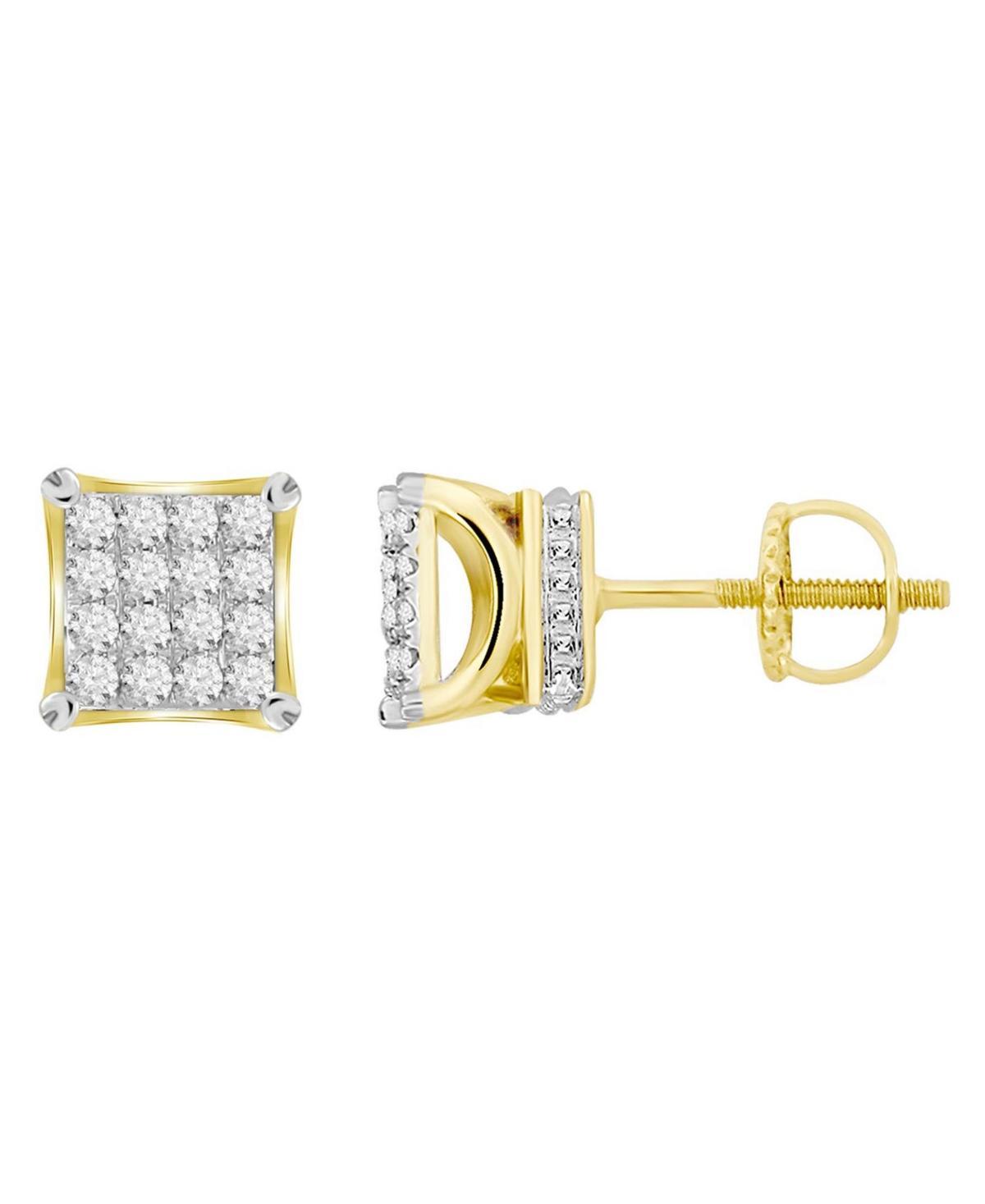 Mens Diamond (1 ct.t.w.) Square Earring Set in 10k Yellow Gold Product Image