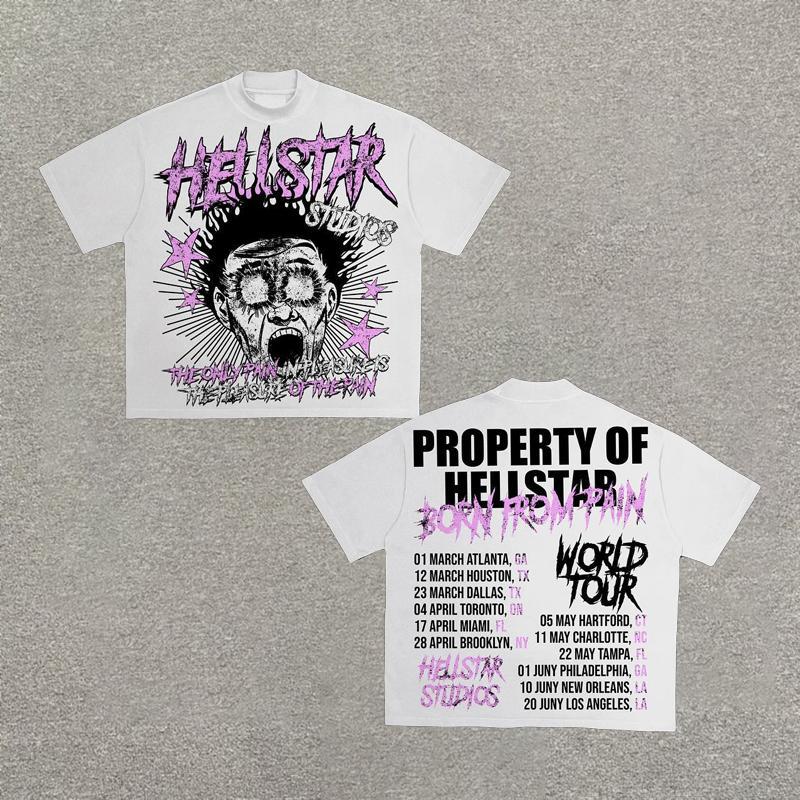 Vintage Hellstar World Tour Graphic Cotton Short Sleeve T-Shirt Product Image