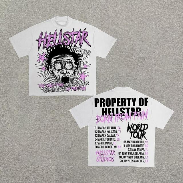 Vintage Hellstar World Tour Graphic Cotton Short Sleeve T-Shirt Product Image