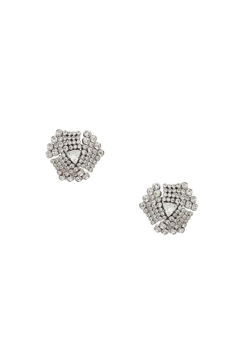 Alessandra Rich Crystal Earrings Metallic Silver.. Product Image